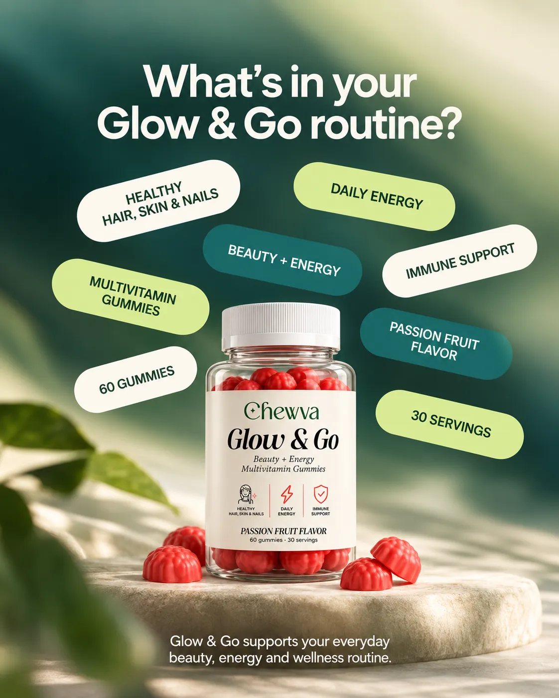 What is in your Glow and Go routine - ingredient infographic